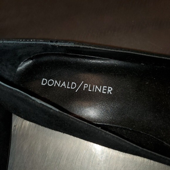 Donald Pliner Black Palma Point Toe Leather Suede Skimmer Ballet Flats sz 6 - Picture 7 of 10